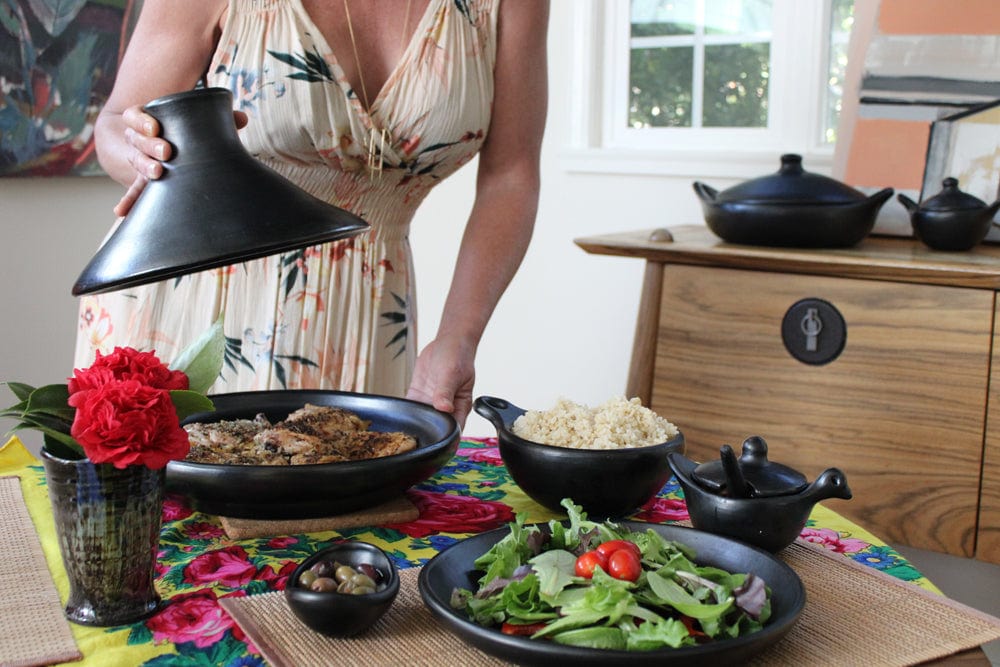 Authentic Chamba Bowl with One Handle – Elegant Handmade Black Clay Dish for Soups, Salads & Serving | All-Natural Colombian Craftsmanship | Perfect for Dining, Entertaining & Home Decor