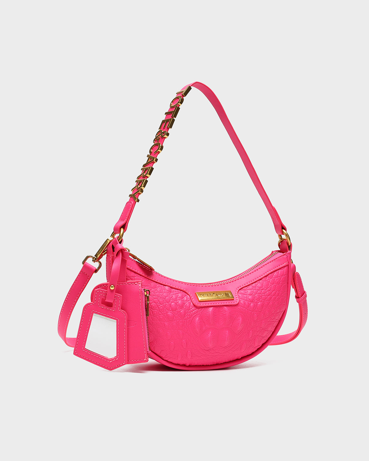 Stylish Neon Pink Shoulder Purse for Women - Trendy Crossbody Bag for Daily Use, Shopping & Travel Accessories