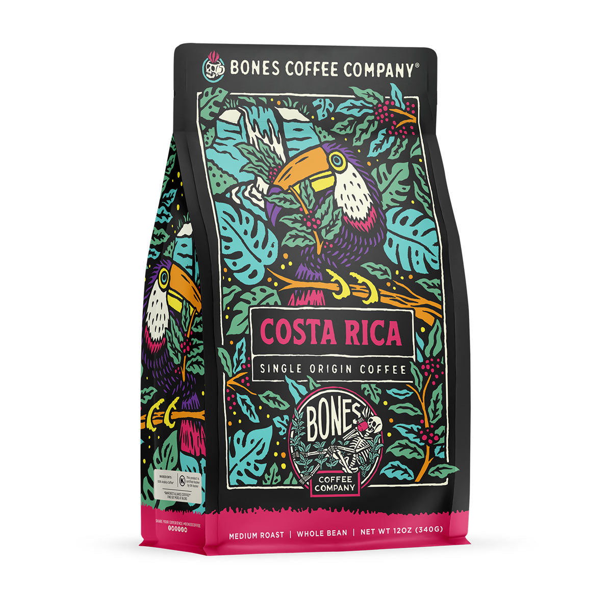 Premium Costa Rica Single Origin Coffee Beans - 12oz Bag | Rich & Smooth Flavor for Home Brewing, Office & Gifting