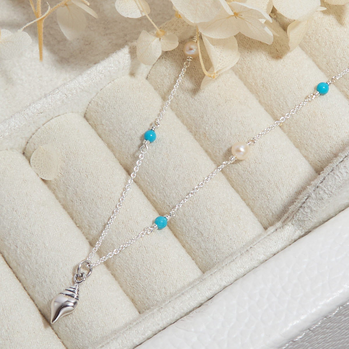Santorini Necklace - Elegant Blue and White Pendant Jewelry for Women | Perfect for Weddings, Parties, and Beach Vacations