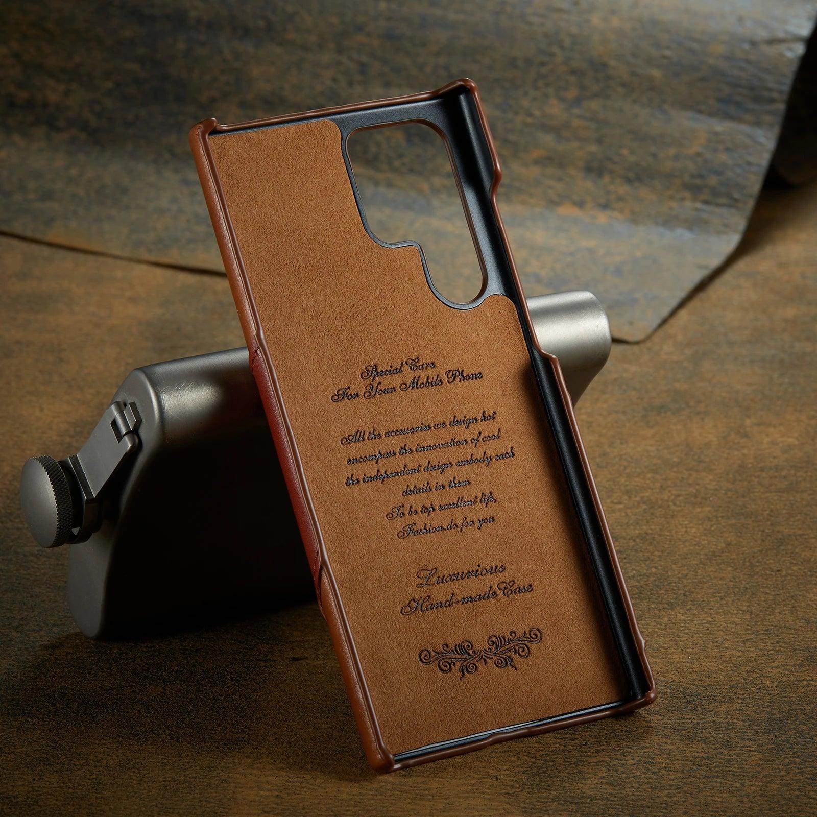 Samsung Galaxy S24 Plus Genuine Leather Phone Case with Ring Stand - Perfect for Work, Travel & Everyday Protection
