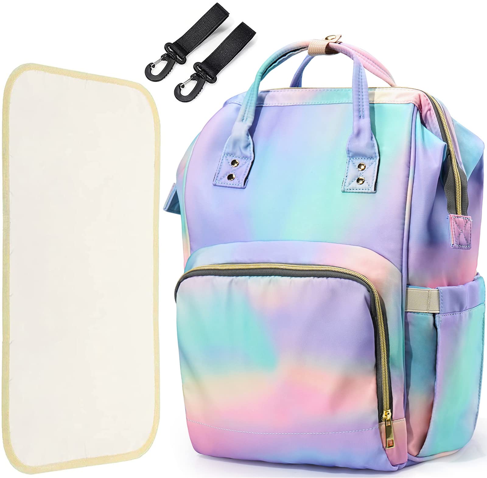 3 in 1 Waterproof Diaper Bag Backpack for Moms - Multifunctional Baby Bag with Changing Pad & Stroller Straps | Perfect for Travel, Shopping & Daily Outings with Baby