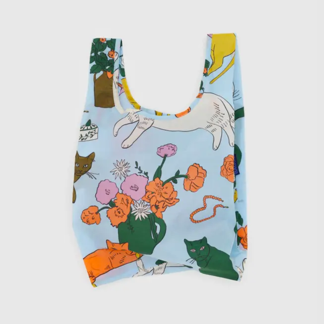 Stylish Baby Baggu Cat Print Tote Bag - Perfect for Diaper Storage, Shopping & Travel