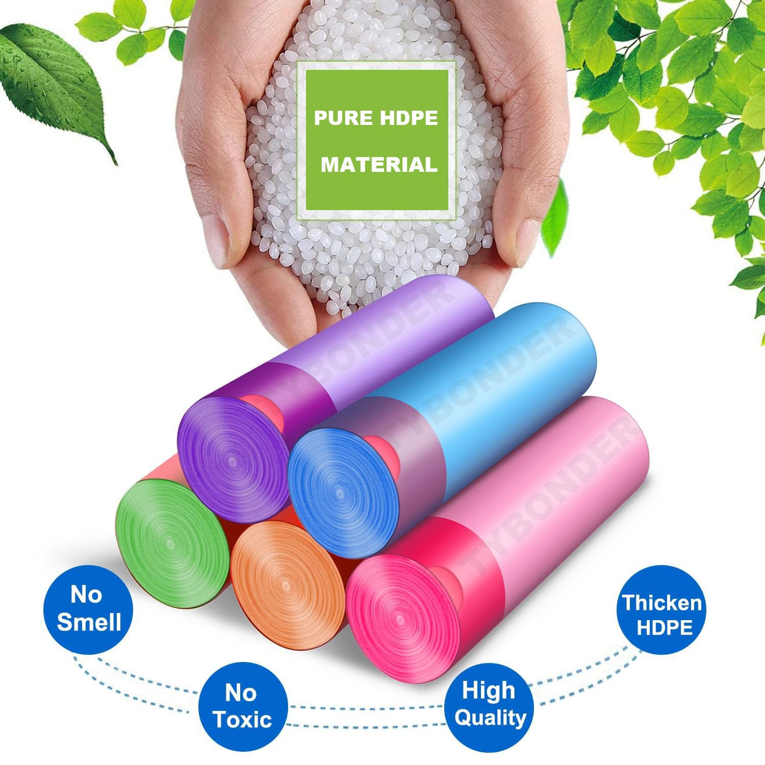 Extra Thick 4-6 Gallon Small Trash Bags with Drawstring | Unscented Heavy Duty Garbage Bags for Kitchen, Bathroom & Office | 80 Count Wastebasket Liners | Perfect for Small Bins, Diaper Pails & Desk Side Disposal