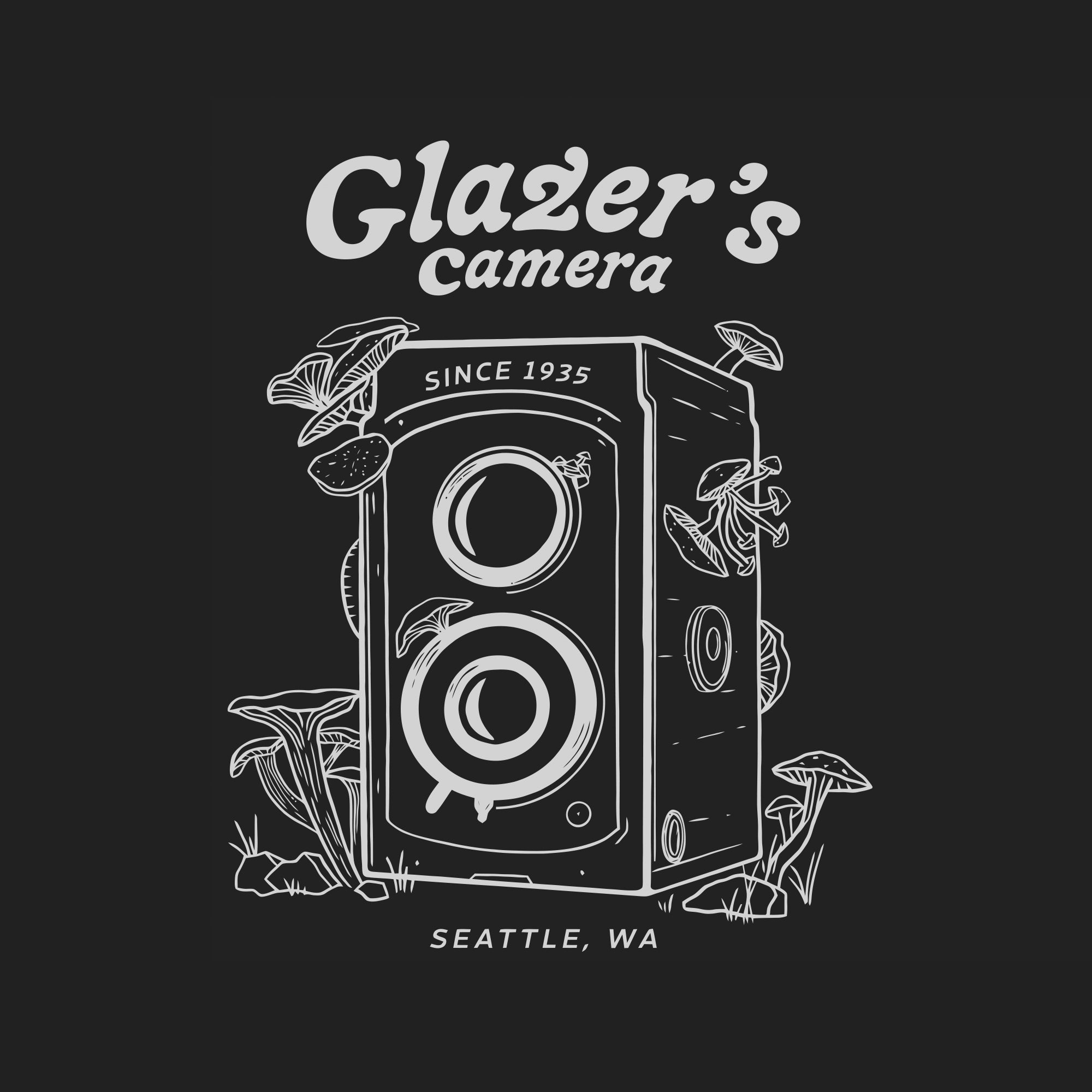 Glazer's Mushroom Camera Graphic T-Shirt for Men - Black XXL Size - Casual Streetwear & Photography Enthusiast Outfit