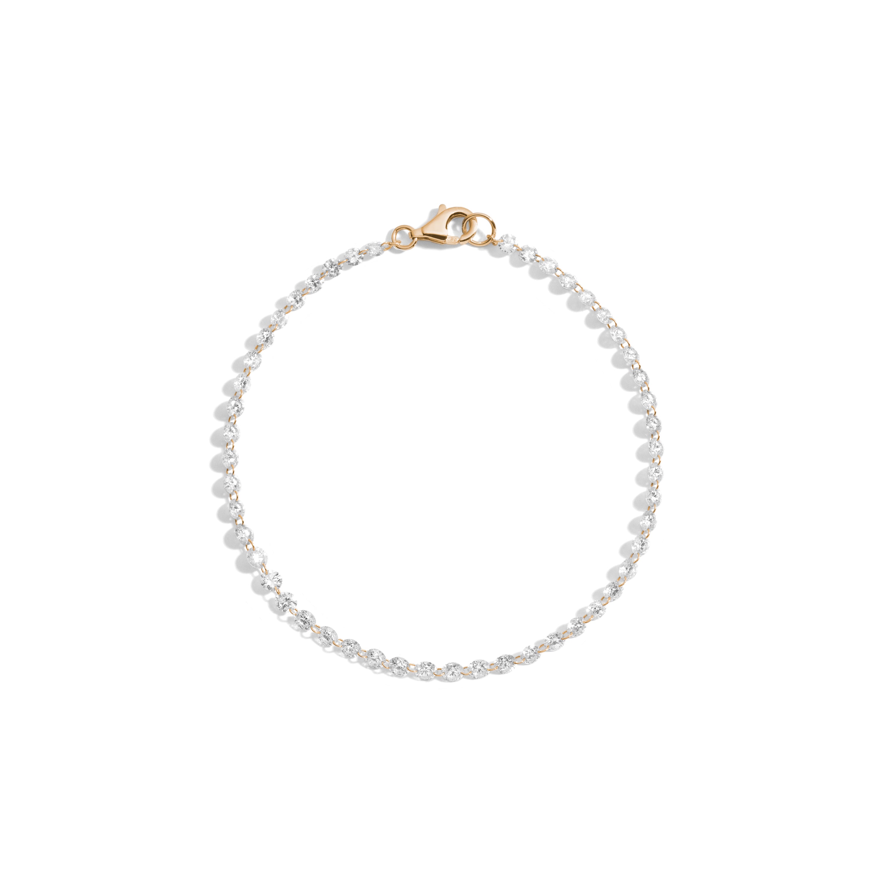 14K Gold Pierced Diamond Tennis Bracelet for Women - Elegant Stackable Bracelet for Everyday Wear & Special Occasions