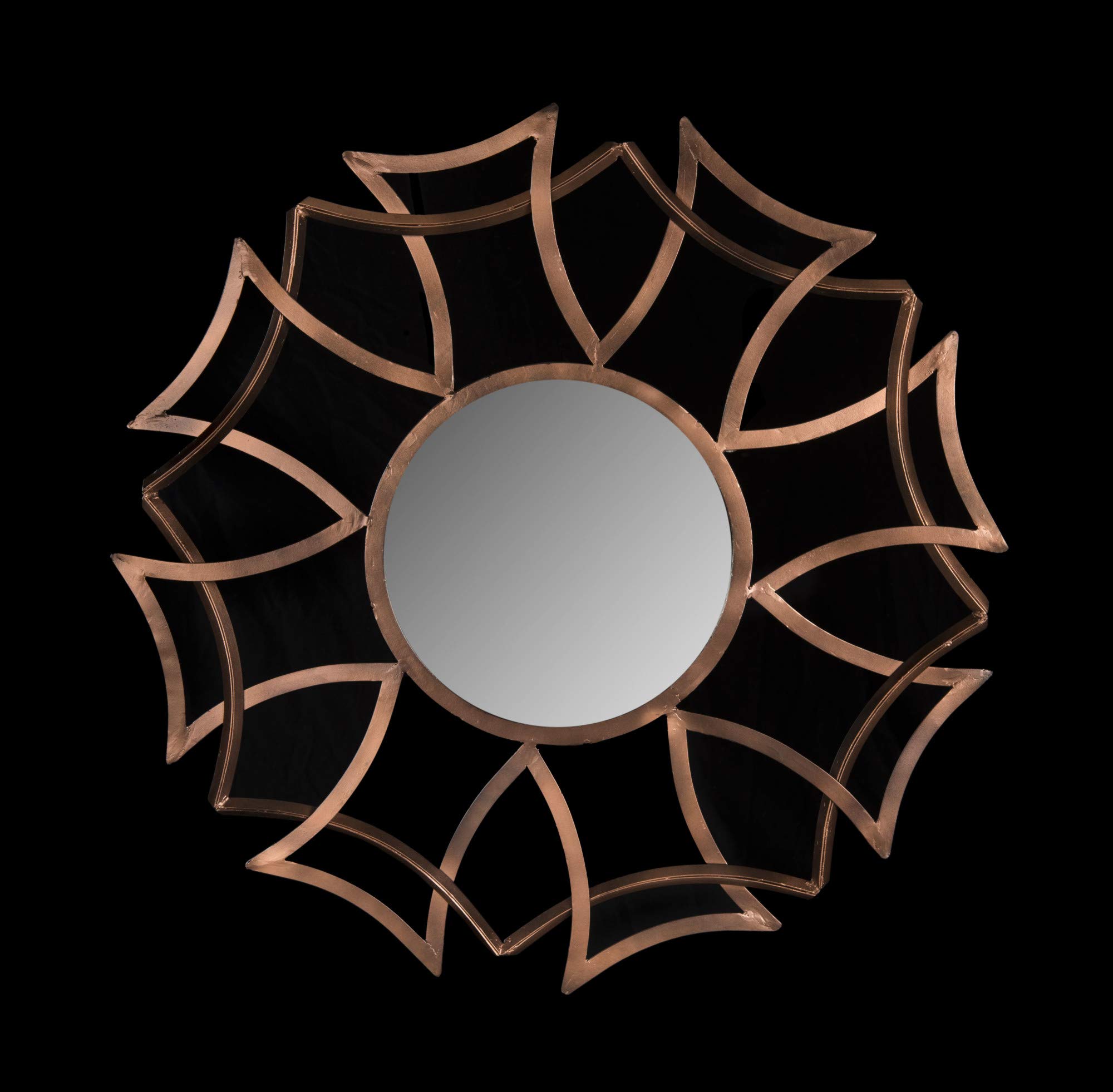 SAFAVIEH Home Collection Inca Sunburst Mirror - Round Decorative Wall Mirror for Living Room, Bedroom, Entryway - Boho Chic Home Decor Accent Piece