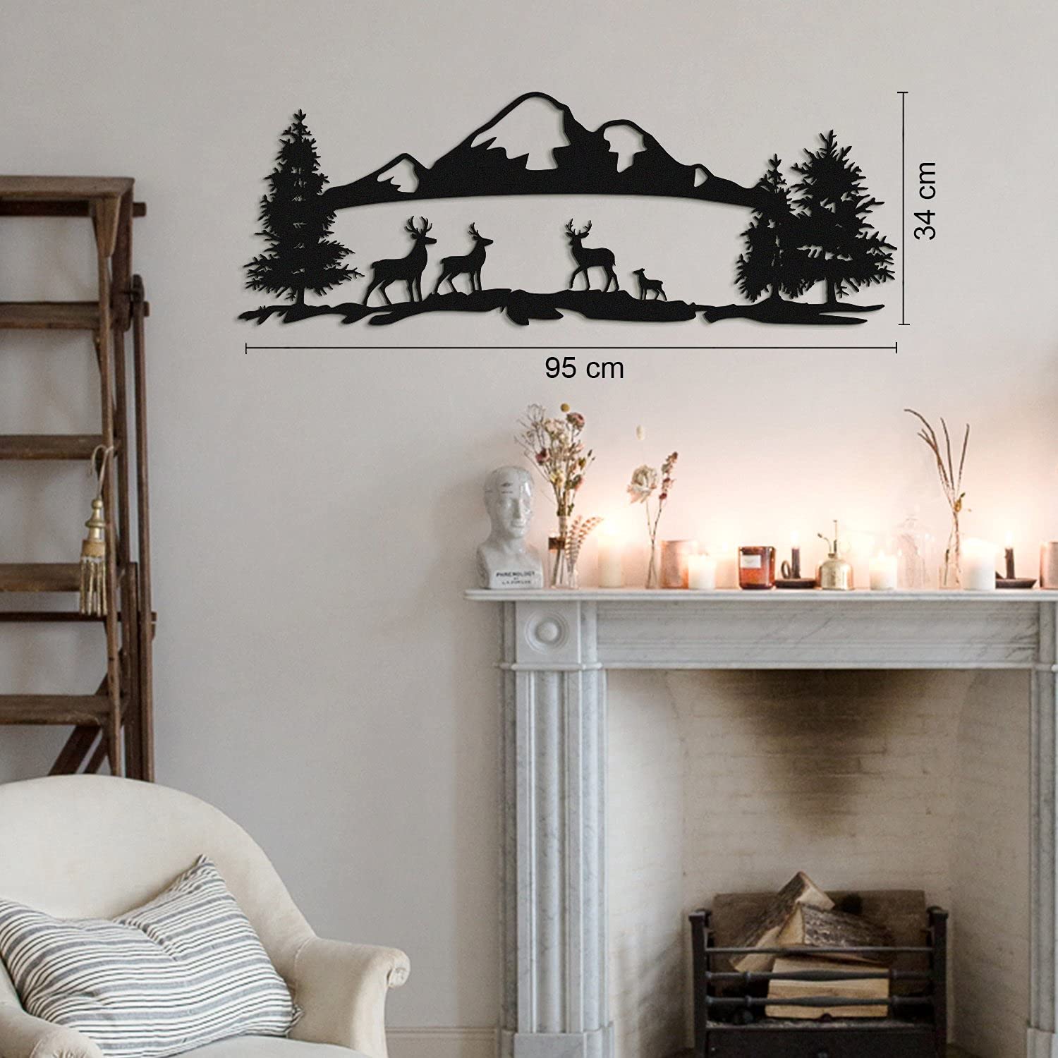 Landscape Metal Wall Art for Living Room & Bedroom Decor - Indoor Outdoor Wall Hanging