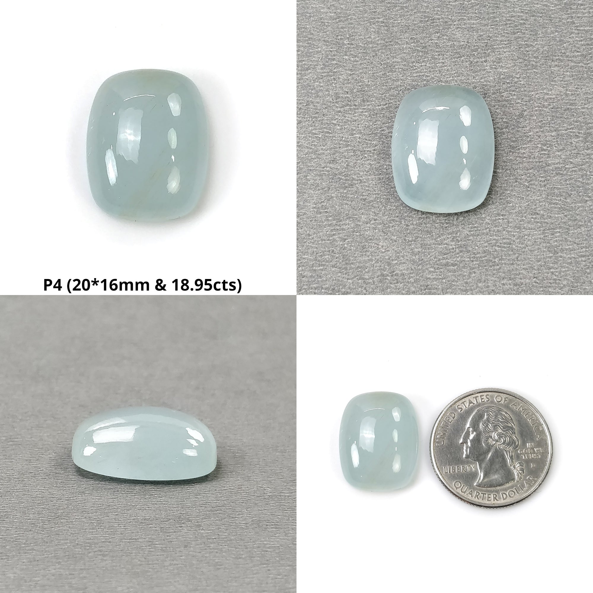Natural Blue Aquamarine Gemstone Cabochon - Untreated Oval Cushion Shape for Jewelry Making, Healing Crystals & Spiritual Gifts