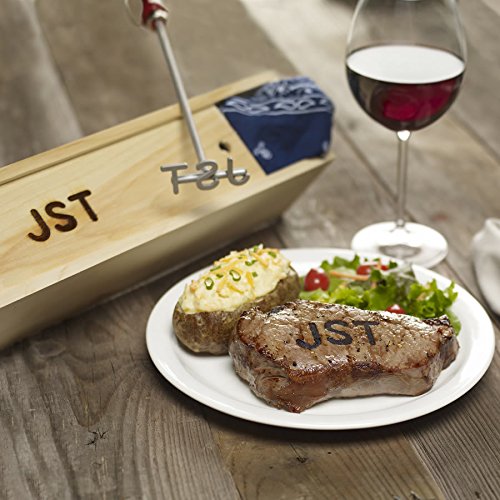 Premium 6 Letter BBQ Steak Branding Iron - Customizable Meat Branding Tool for Grilling, Smoking & BBQ - Perfect for Steak Lovers & Outdoor Cooking Enthusiasts