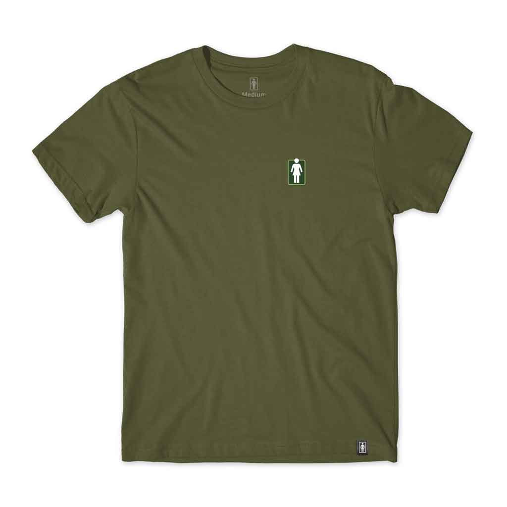 Girl's Original Graphic Tee - Olive Green Cotton T-Shirt for Casual Wear & Street Style