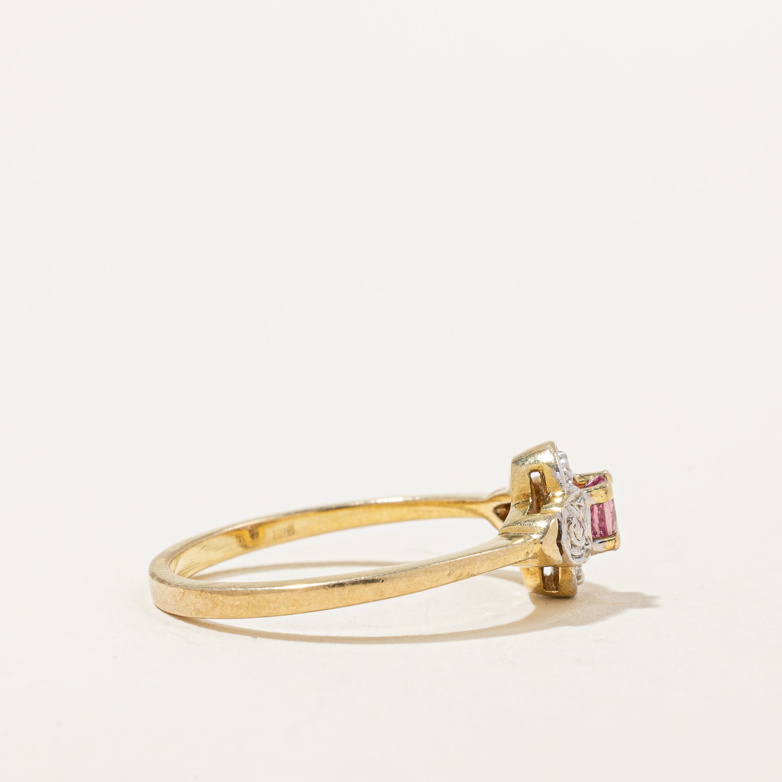 Two Tone Gold Ruby Ring - 0.14ct Natural Ruby Jewelry - Size 6 - Elegant Gift for Women, Anniversary & Special Occasions