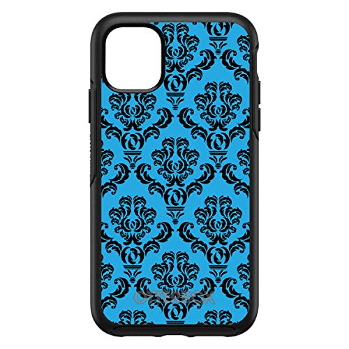 Blue Black Damask Pattern