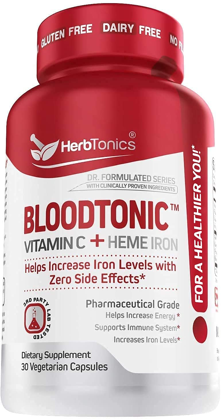 Iron Supplements with Vitamin C, Beet Root & Folate - Blood Booster for Energy & Red Blood Cell Support | Vegan, No Side Effects | 30 Capsules | Ideal for Anemia, Fatigue & Active Lifestyles