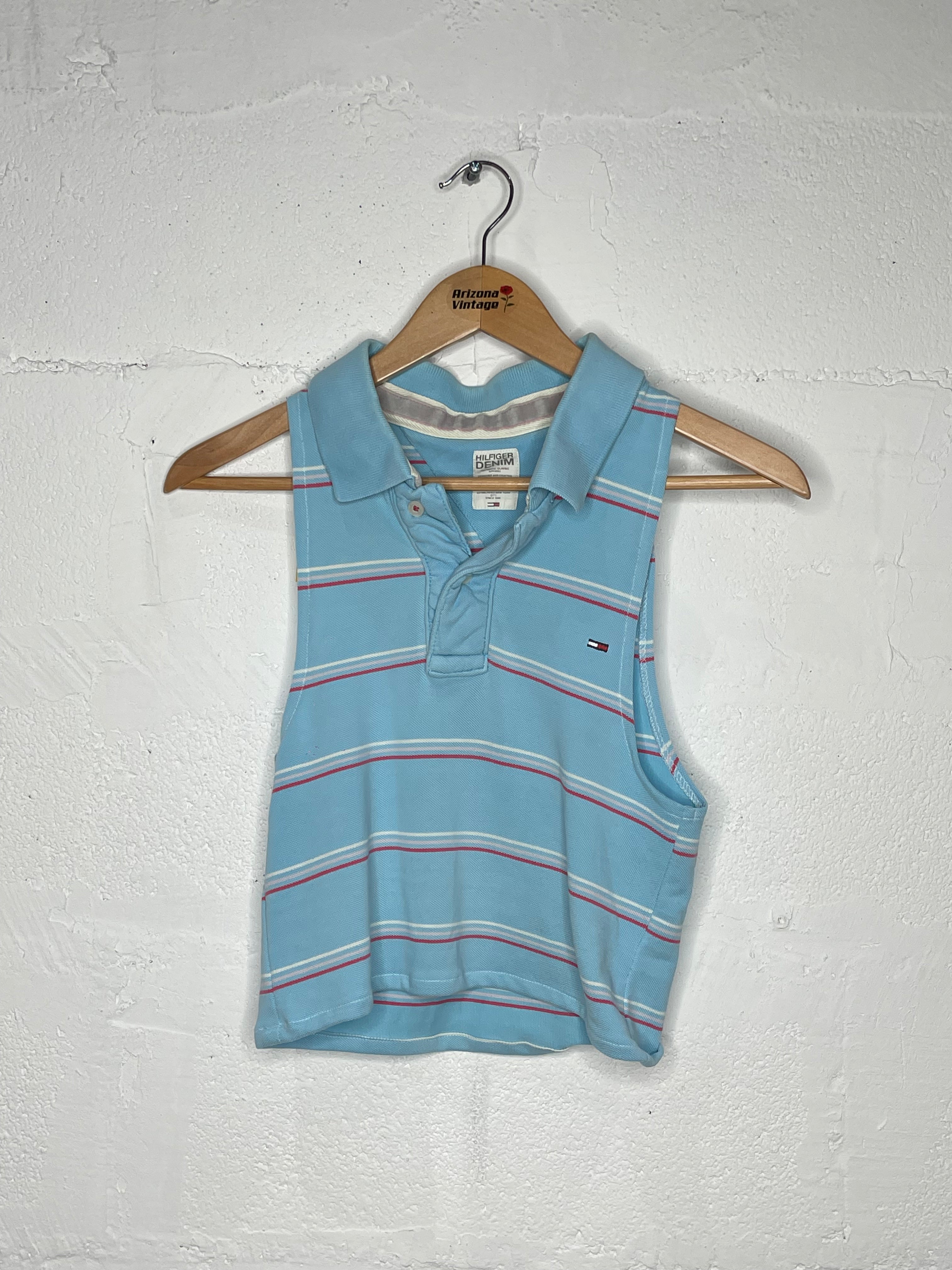 Tommy Hilfiger Women's Polo Crop Top - Short Sleeve Casual Shirt for Summer, Golf, and Everyday Wear