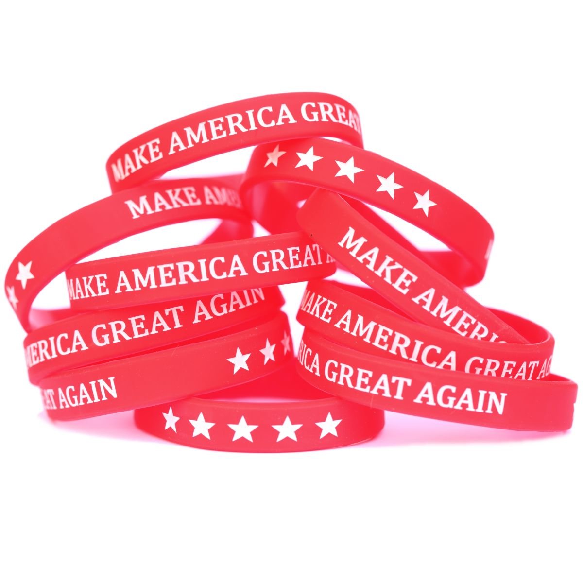 Make America Great Again MAGA Wristbands - Patriotic Rubber Bracelets for Trump Supporters, Political Rallies & Conservative Events