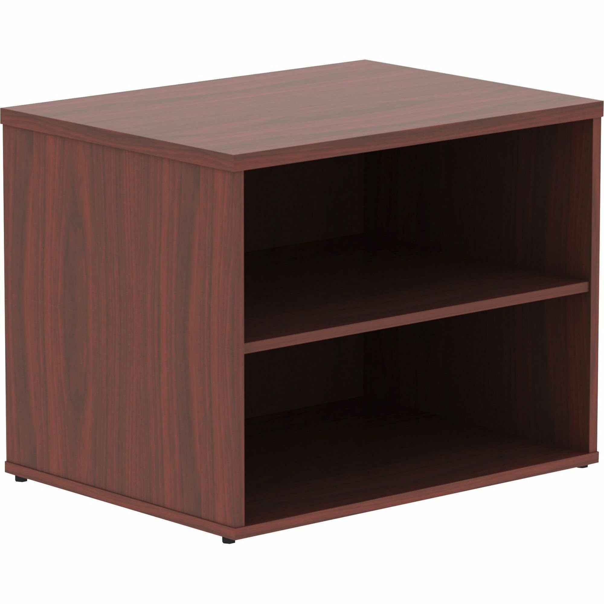 Lorell Relevance Series Mahogany Laminate Office Desk - Stylish & Durable Home Office Furniture for Professionals & Remote Workers
