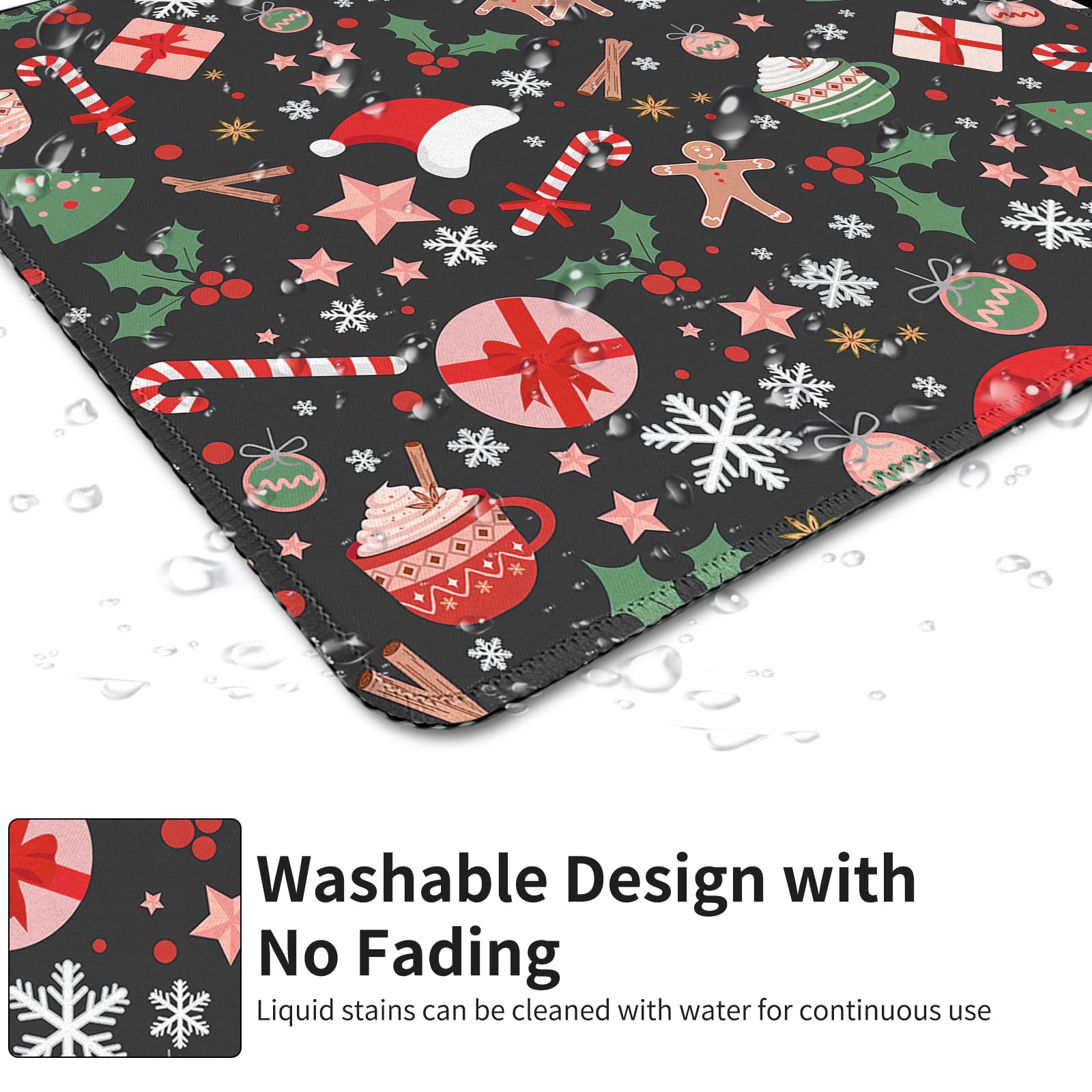 Aesthetic Cute Christmas Mouse Pad - Non-Slip Rubber Base, Waterproof Desk Mat for Wireless Mouse | Holiday Office & Home Decor, Perfect for Christmas Gifts & Computer Workstations