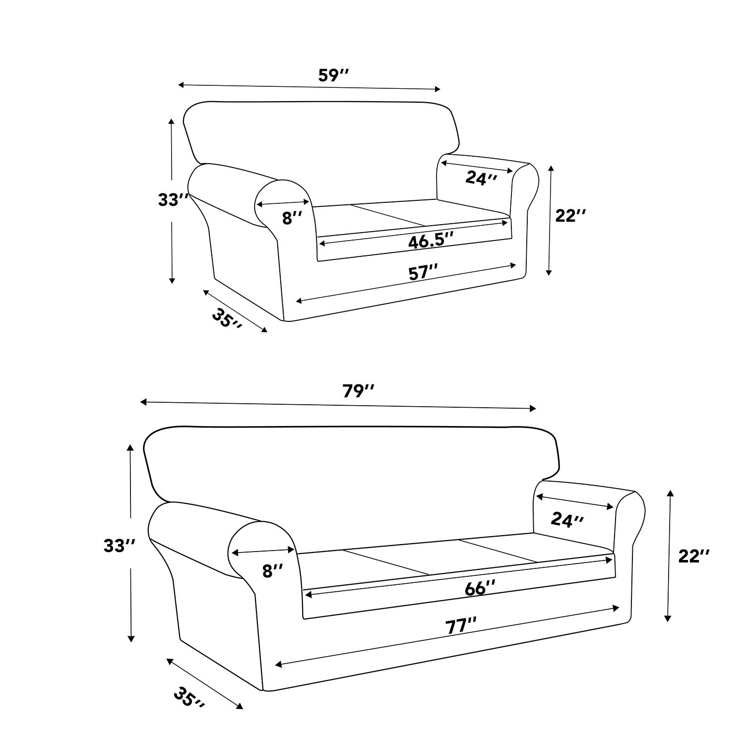 Easy-Going Loveseat Slipcover Set - Stretchable Sofa Cover for 2-Seater Couches | Perfect for Living Room, Bedroom & Home Decor Protection