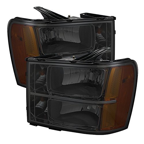GMC Sierra Crystal Headlights - Chrome Housing with Smoke Lens - High-Performance LED Headlights for Off-Road & Night Driving