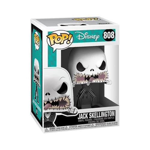 Disney Nightmare Before Christmas Jack Skellington Scary Face Pop! Vinyl Figure #808 - Perfect for Halloween Decor, Movie Collectibles & Disney Fans Gifts