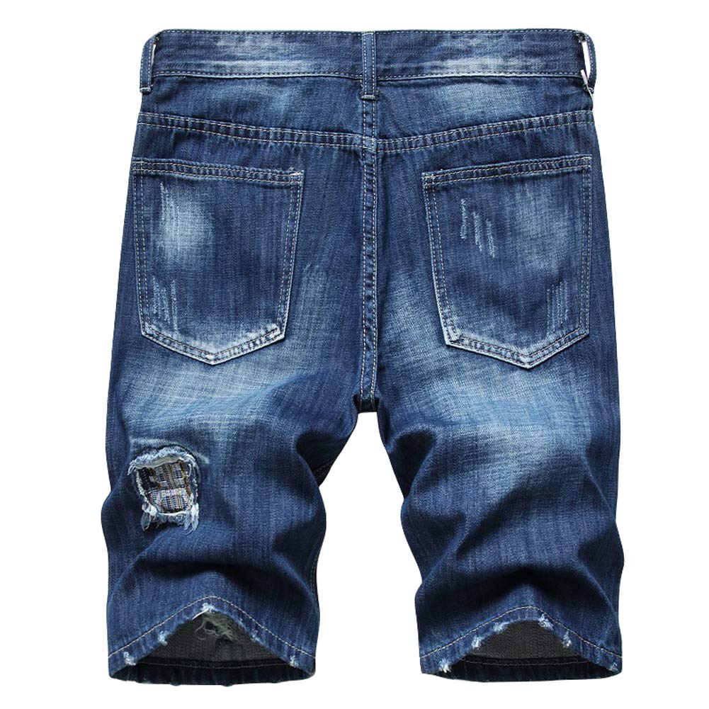 Men's Ripped Denim Jean Shorts - Straight Leg Casual Summer Essential for Men | Perfect for Beach, Vacation, and Everyday Wear