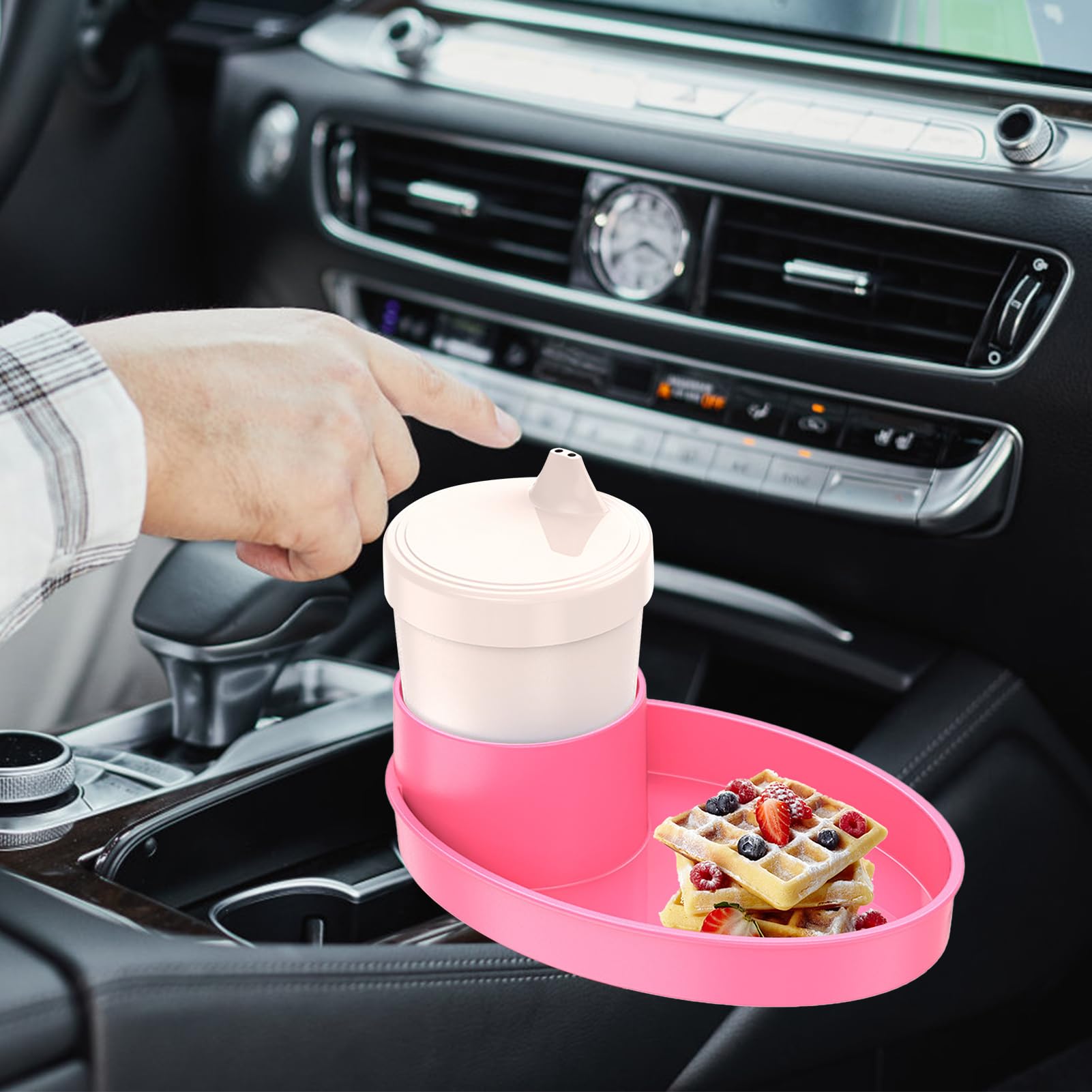 Best Car Seat Snack Tray & Cup Holder for Kids - Portable Travel Food Tray with Storage for Strollers & Most Car Seats - Perfect for Road Trips, Snacking & Keeping Kids Entertained
