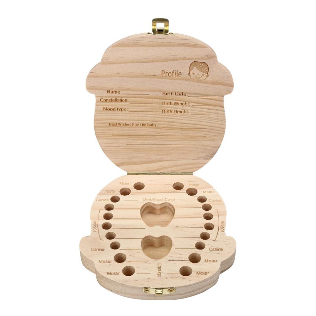 Gbell Baby Teeth Keepsake Box - Wooden Tooth Organizer & Storage for Toddler, Infant, Newborn - Perfect Baby Shower Gift for Boys & Girls - Preserve First Teeth Memories in Style