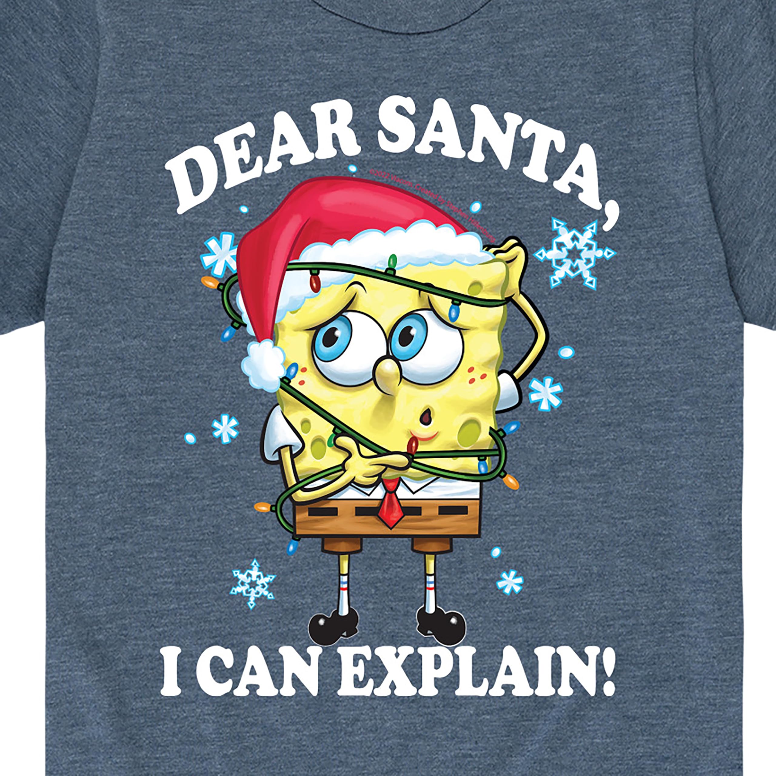 HYBRID APPAREL Spongebob Squarepants Dear Santa Graphic T-Shirt for Toddler & Youth | Fun Christmas Gift for Kids | Holiday Party & Family Gathering Outfit