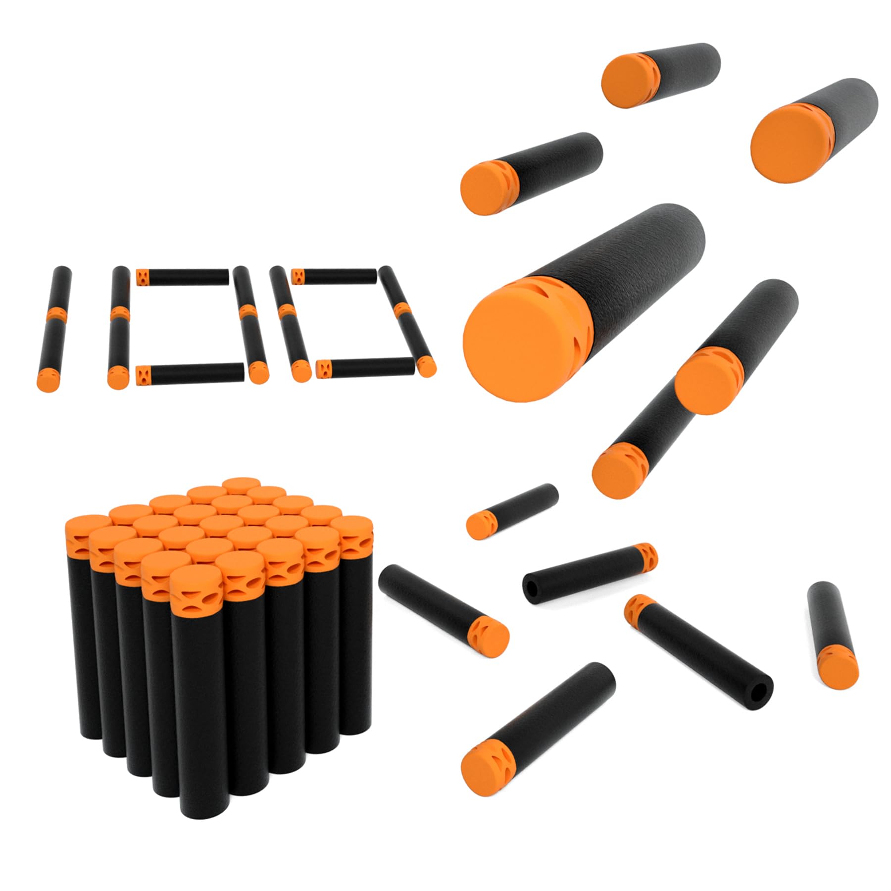 BOROLA 100Pcs Hollow Out Soft Foam Refill Waffle Darts - Compatible with Nerf Elite Series Blasters - Perfect for Nerf Battles, Target Practice & Indoor/Outdoor Games