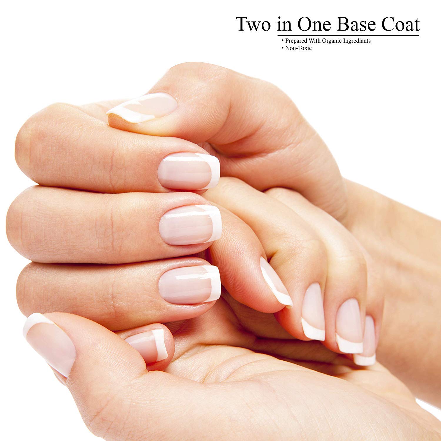 Karma Organic 2-in-1 Base Coat & Top Coat - Clear Nail Polish for Dip Powder & Polygel, Long Lasting Nail Enamel Strengthener (0.43 fl oz) - Perfect for Salon & Home Manicures