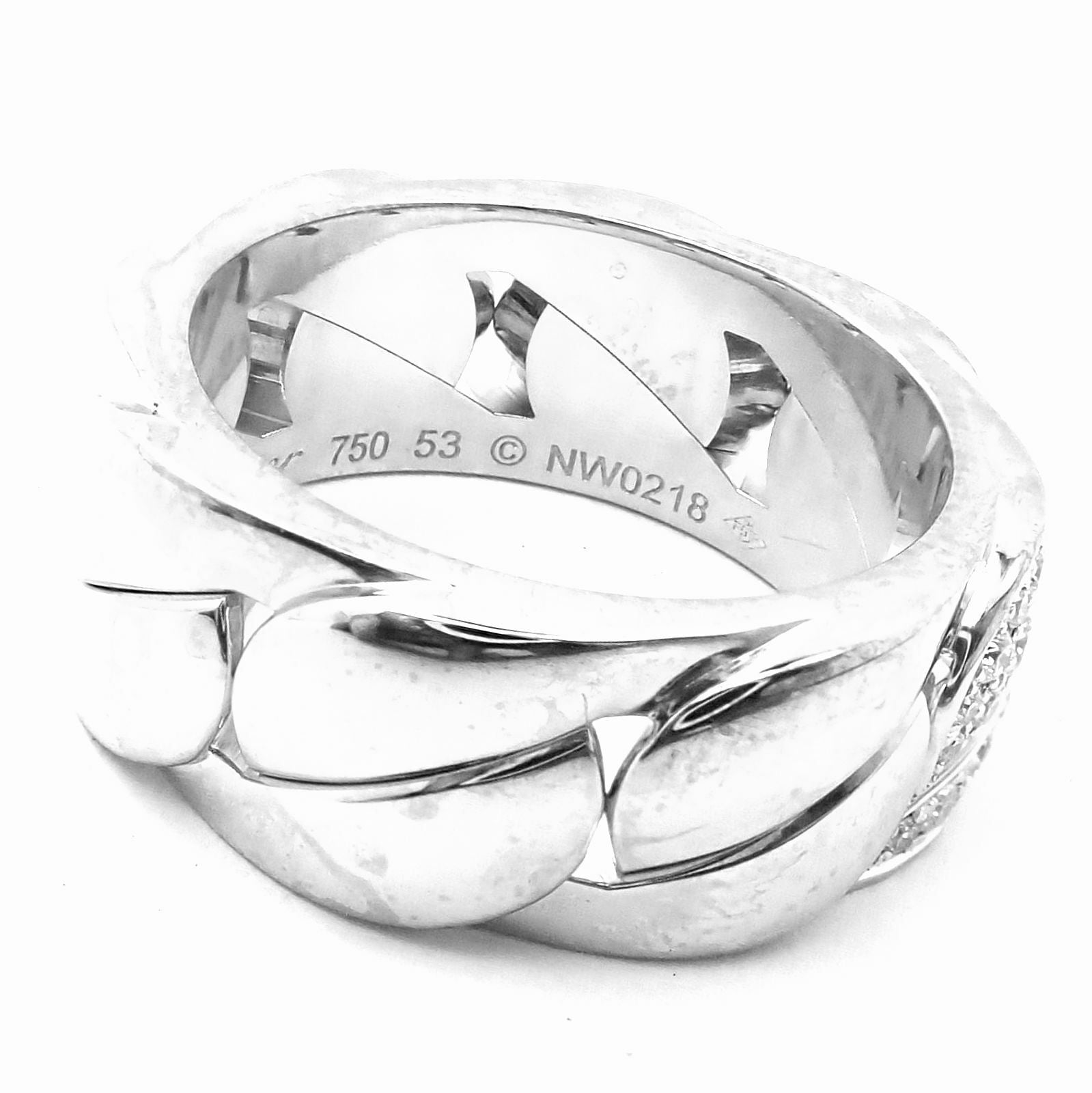 Authentic Cartier 18K White Gold Diamond La Donna Band Ring - Size 6 (EU 53) - Perfect for Weddings, Anniversaries & Luxury Gifts