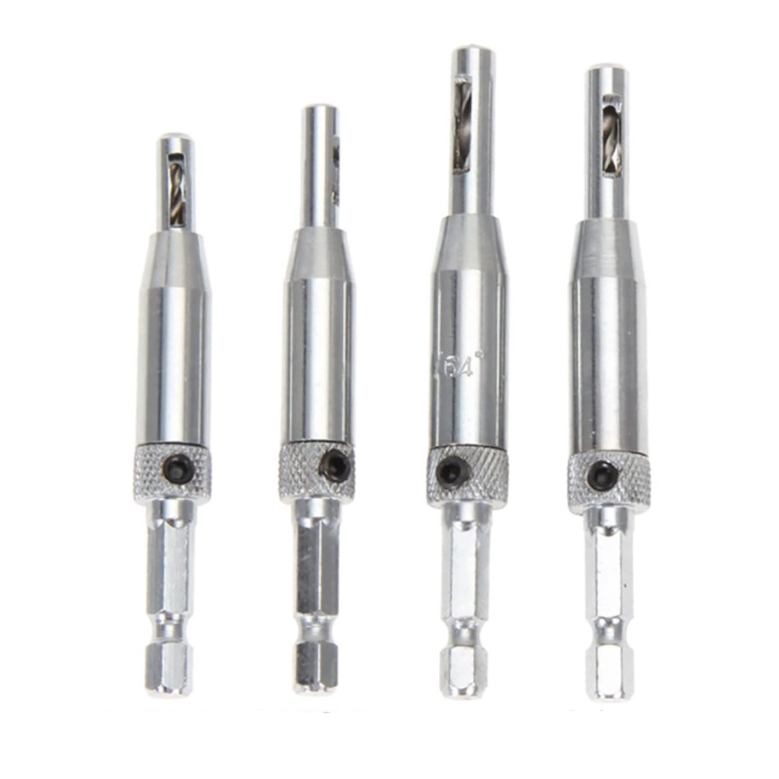 4PCS HSS Self-Centering Hinge Drill Bit Set (5/64
