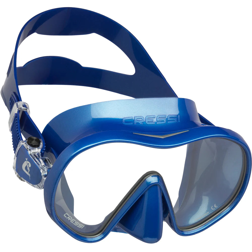 Cressi F Dual Blue Navy Snorkeling Mask - Comfortable & Anti-Fog Scuba Diving Gear for Men & Women - Perfect for Ocean, Pool & Beach Adventures