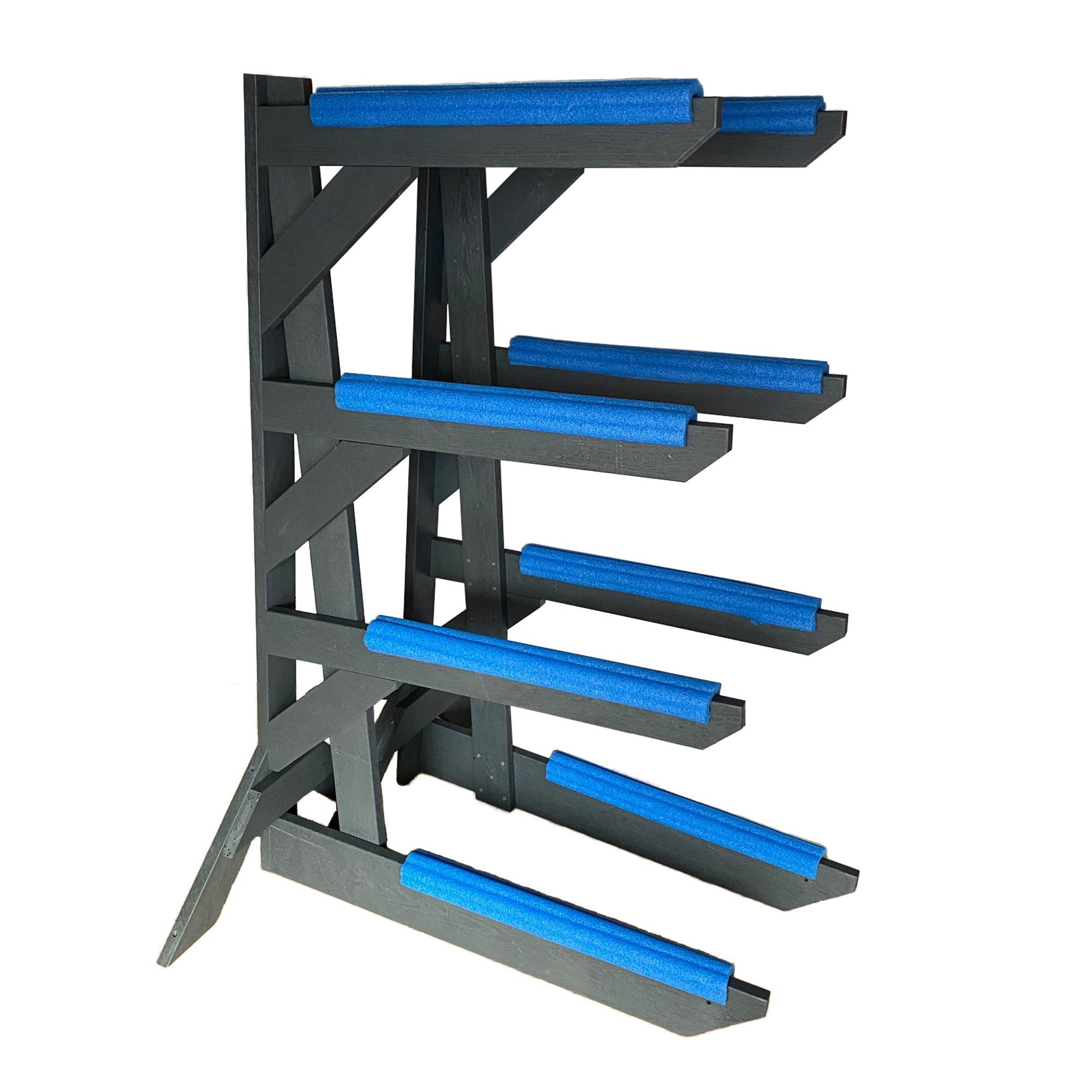 **Freestanding Poly Kayak Storage Rack - Heavy Duty Canoe & SUP Stand for Garage, Outdoor, or Shed - Perfect for Kayak, Paddle Board, and Canoe Organization**