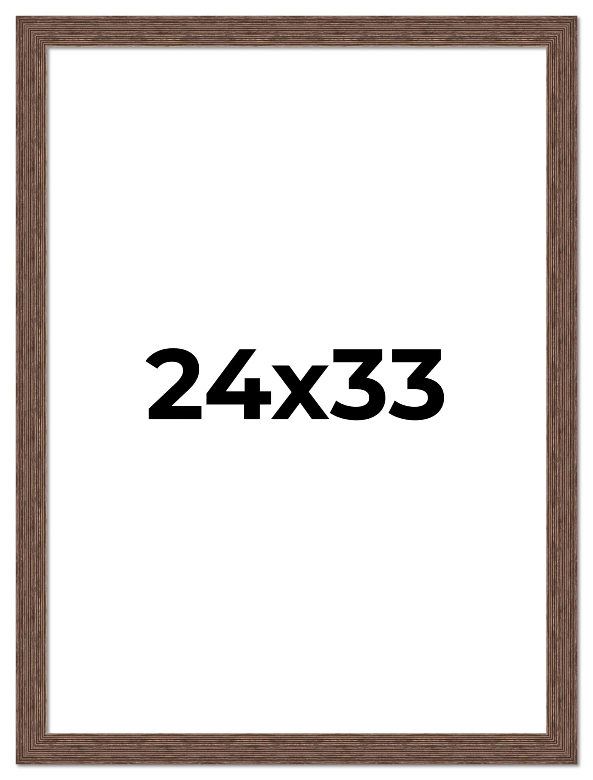 24x33 Inch Distressed Brown Barnwood Picture Frame - Rustic Farmhouse Photo Frame with UV Protective Acrylic & Acid-Free Backing | Wall Decor for Living Room, Bedroom, Office & Wedding Photos