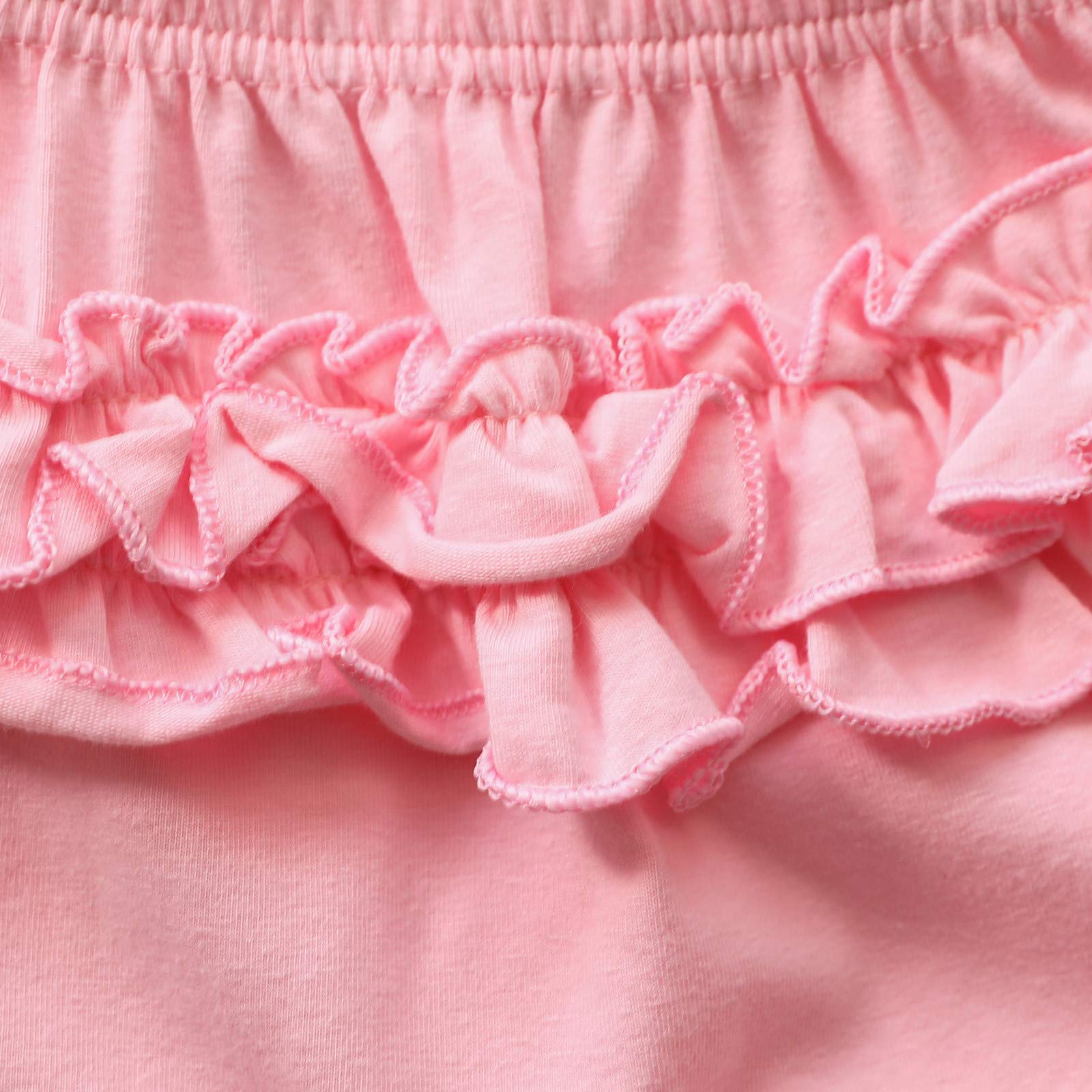 Rainbow Print Baby Girl Romper Set with Ruffles - Autumn Outfits for 0-6 Months (Pink) | Perfect for Fall Photoshoots, Playdates & Special Occasions