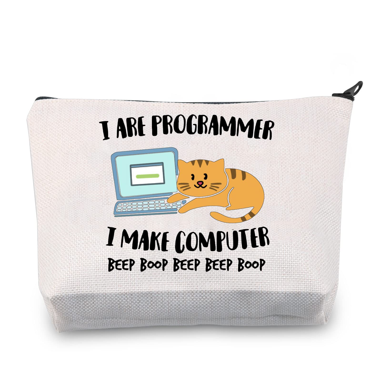 LEVLO Tech Code Programmers Gift Bag - Funny 'I Are Programmer' Design for Software Developers, Computer Engineers & Cat Lovers - Perfect for Office Use, Tech Conferences & Geeky Gift Giving