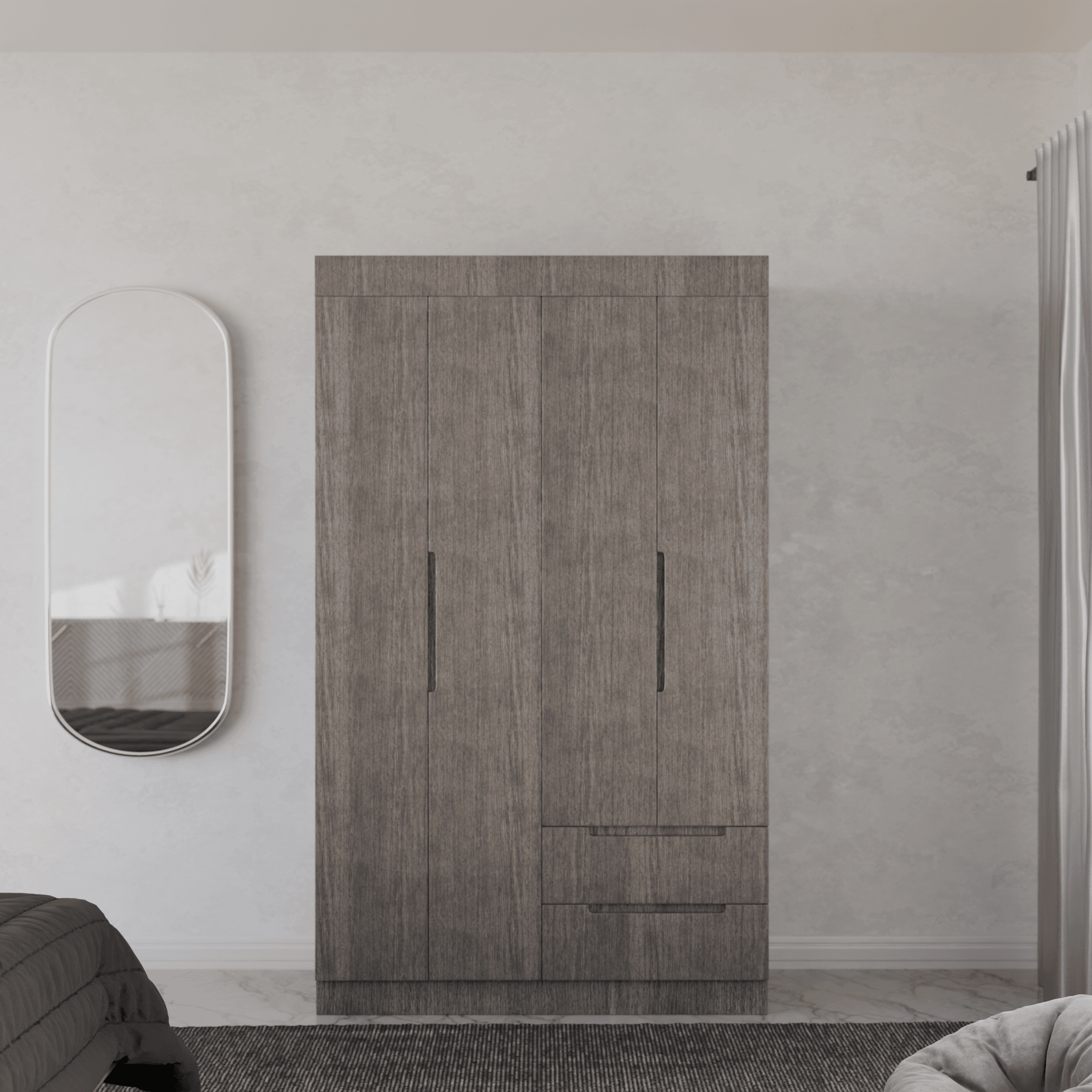 Harrison 4 Door Open Wardrobe Closet - Spacious Storage for Bedroom, Living Room & Walk-In Closet Organization