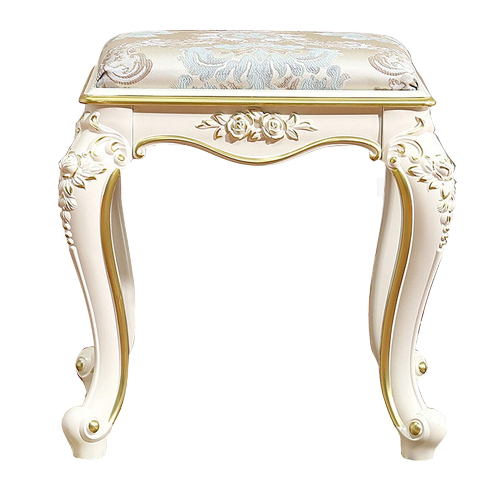 Padded Vanity Stool with Cushion - Makeup Bench & Dressing Chair for Bedroom, Bathroom & Piano