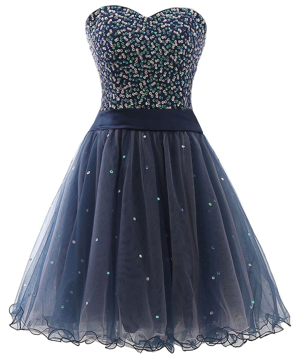 Sarahbridal Women's Sparkly Sequin Short Prom Dress - Elegant Tulle Homecoming Gown for Party, Cocktail & Special Occasions (Style SD034)