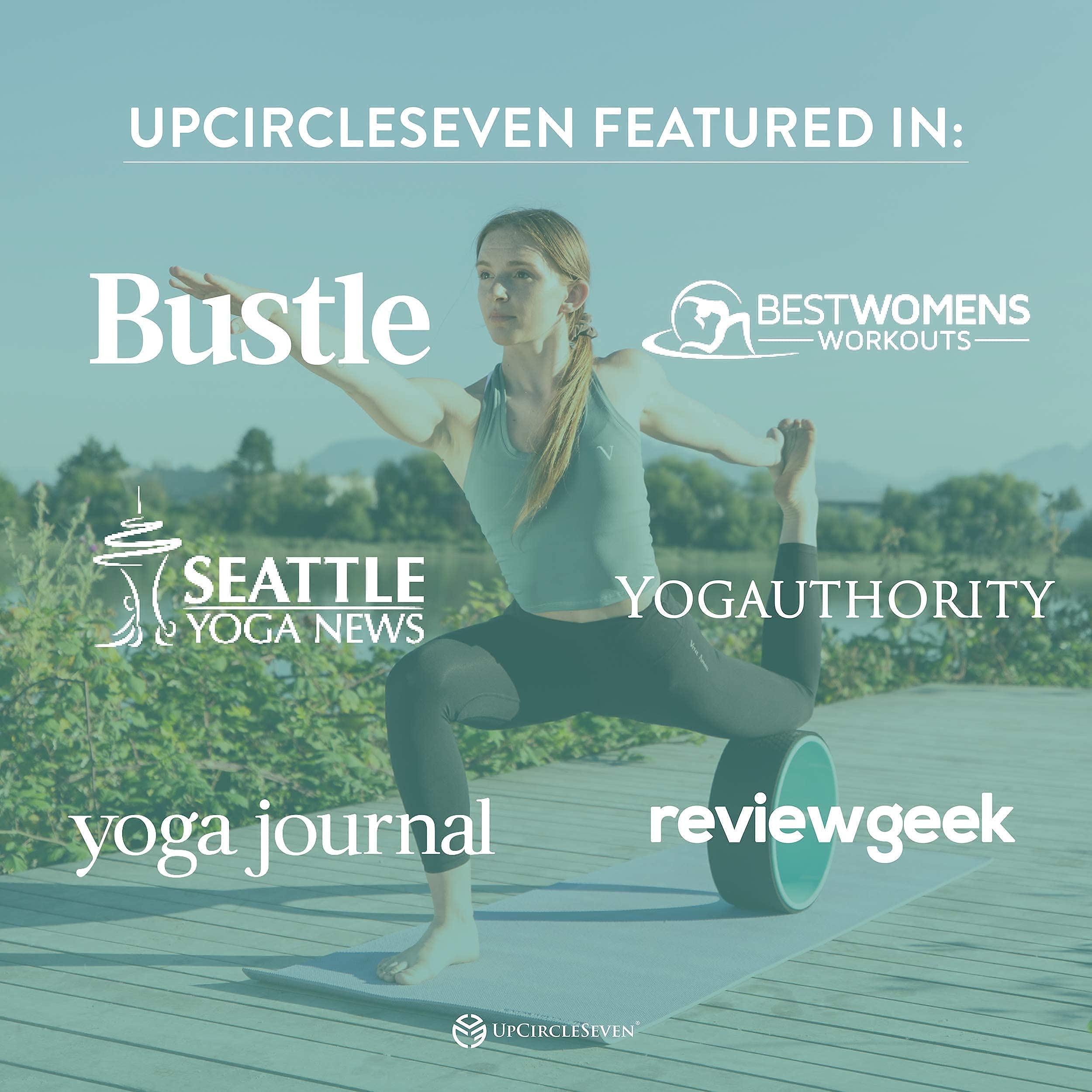 UpCircleSeven Premium Yoga Wheel Set - 3 Pack (12, 10, 6 inch) for Back Pain Relief, Deep Stretching & Flexibility | Most Durable & Comfortable Yoga Prop for Home, Studio & Travel Use