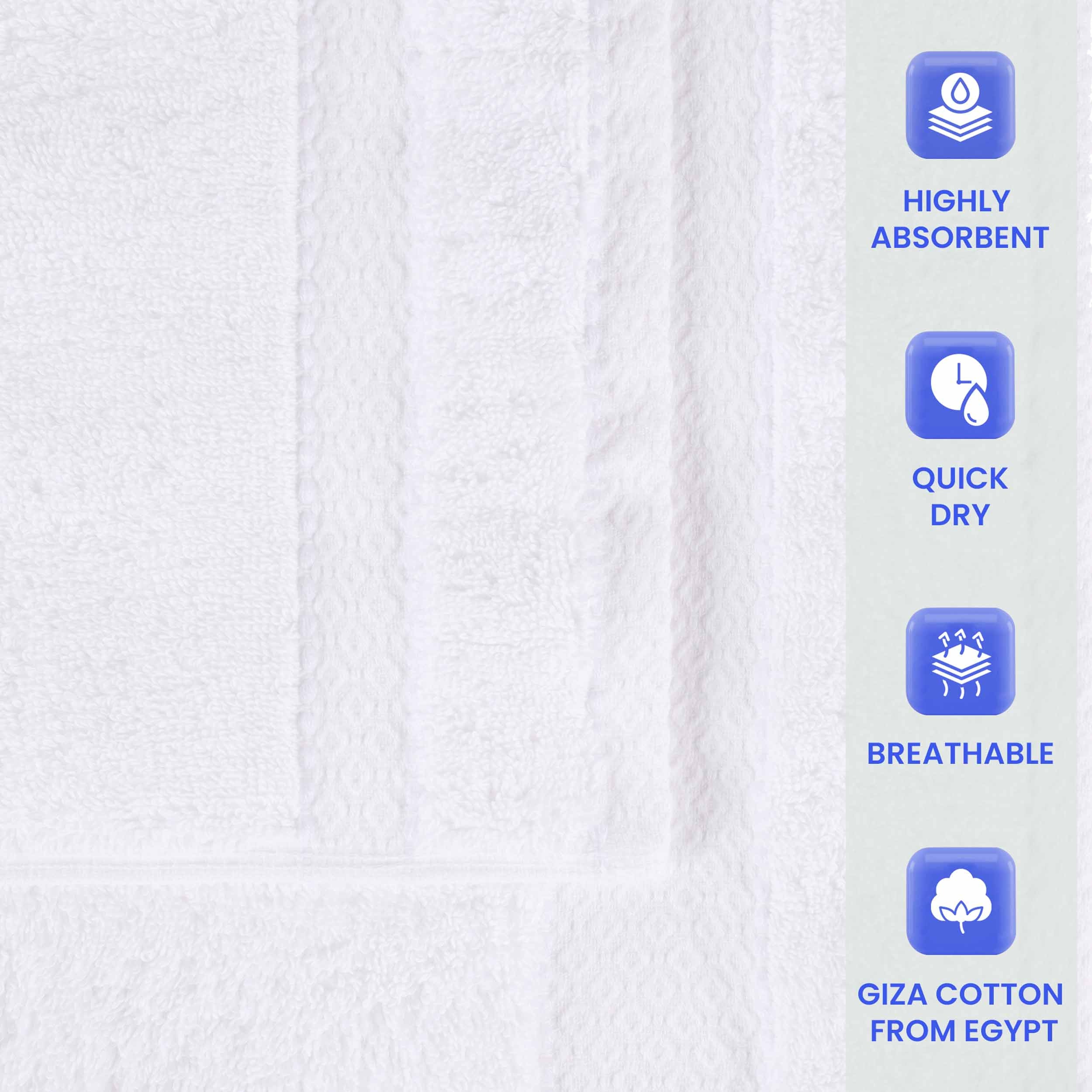 Premium Giza Cotton Dobby Face Towels - Set of 12 | Ultra Absorbent & Soft Egyptian Cotton | Spa, Gym & Travel Essentials | Made in Egypt