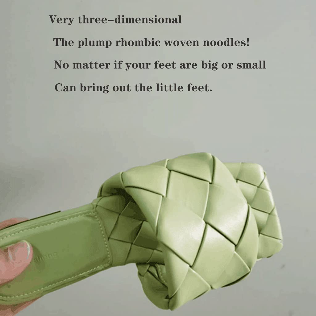 Women's Square Toe Sandals - Open Weave Slip On Flat Summer Sandals | Casual Khaki Slippers for Beach, Vacation & Everyday Wear | Size EUR36 (US Women's 6) | Breathable & Comfortable Summer Essential Footwear