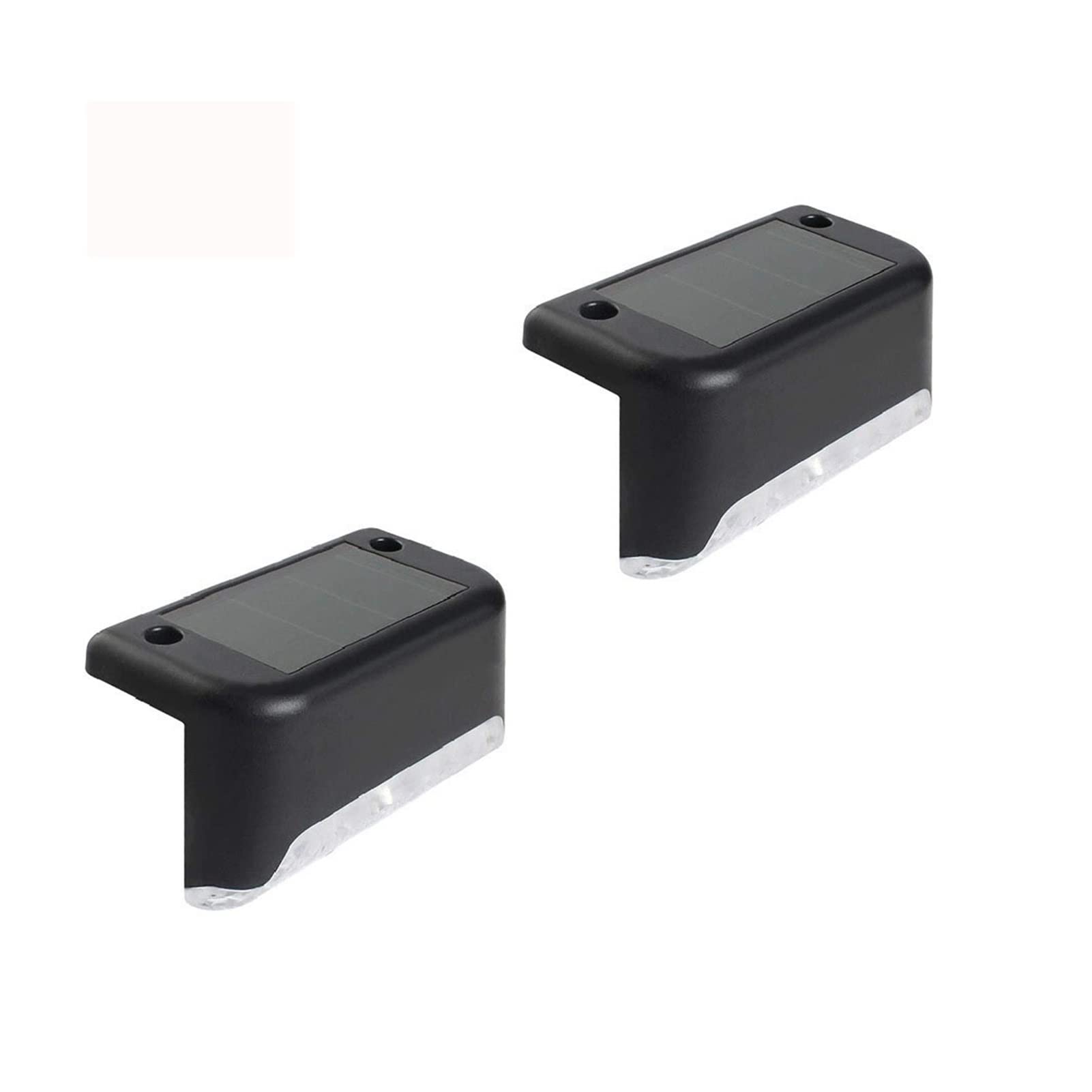 Solar LED Step Lights Outdoor - Waterproof Deck Staircase Wall Lights for Landscape, Balcony, Fence (2 Pack, Black) | Perfect for Pathway, Garden, Patio & Stair Illumination