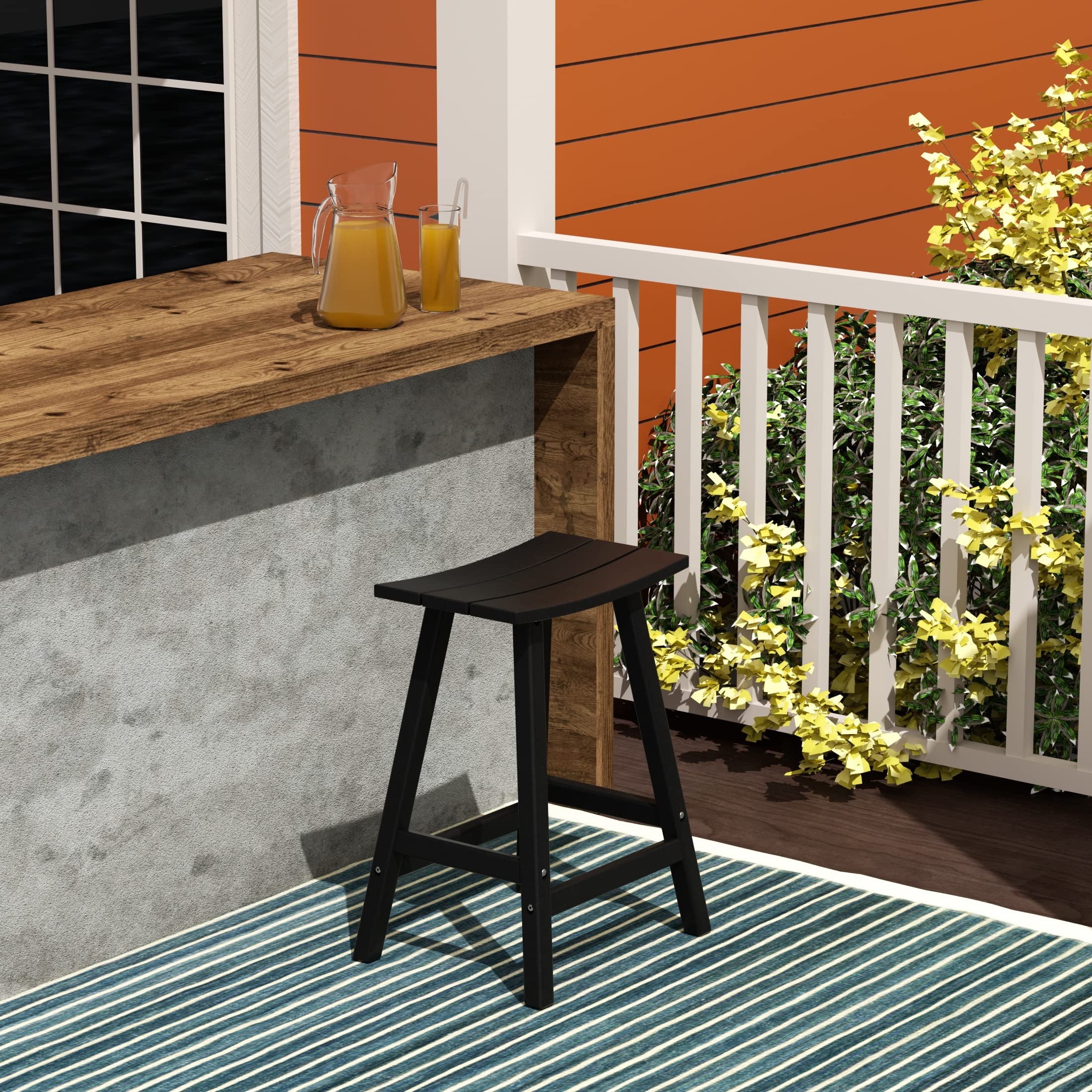 2-Piece WO Home Furniture Outdoor Patio Counter Stools Set - 24