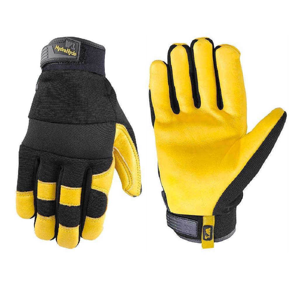 3 Pack Hydrahyde Leather Work Gloves for Men - Large Size, Durable & Comfortable for Construction, Gardening, and Outdoor Work