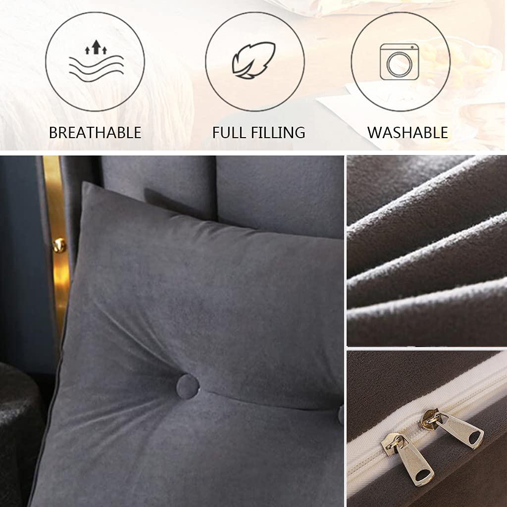**Large Triangular Reading Pillow with Removable Cover - 70inch/180cm Wedge Bolster Headboard Support for Bed & Sofa - Beige - Perfect for Reading, Relaxing & Back Pain Relief**