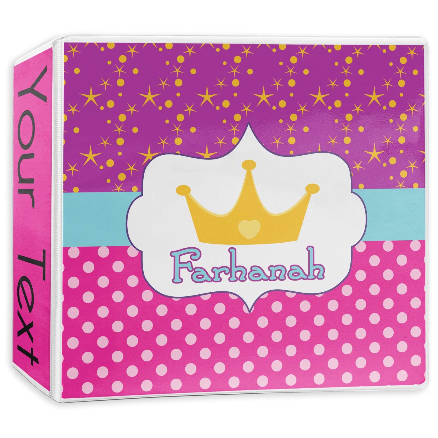 Personalized Sparkle & Dots 3-Ring Binder - 3 Inch, Customizable School & Office Supplies for Organizing Documents, Notebooks & Projects - Perfect for Students, Teachers & Professionals