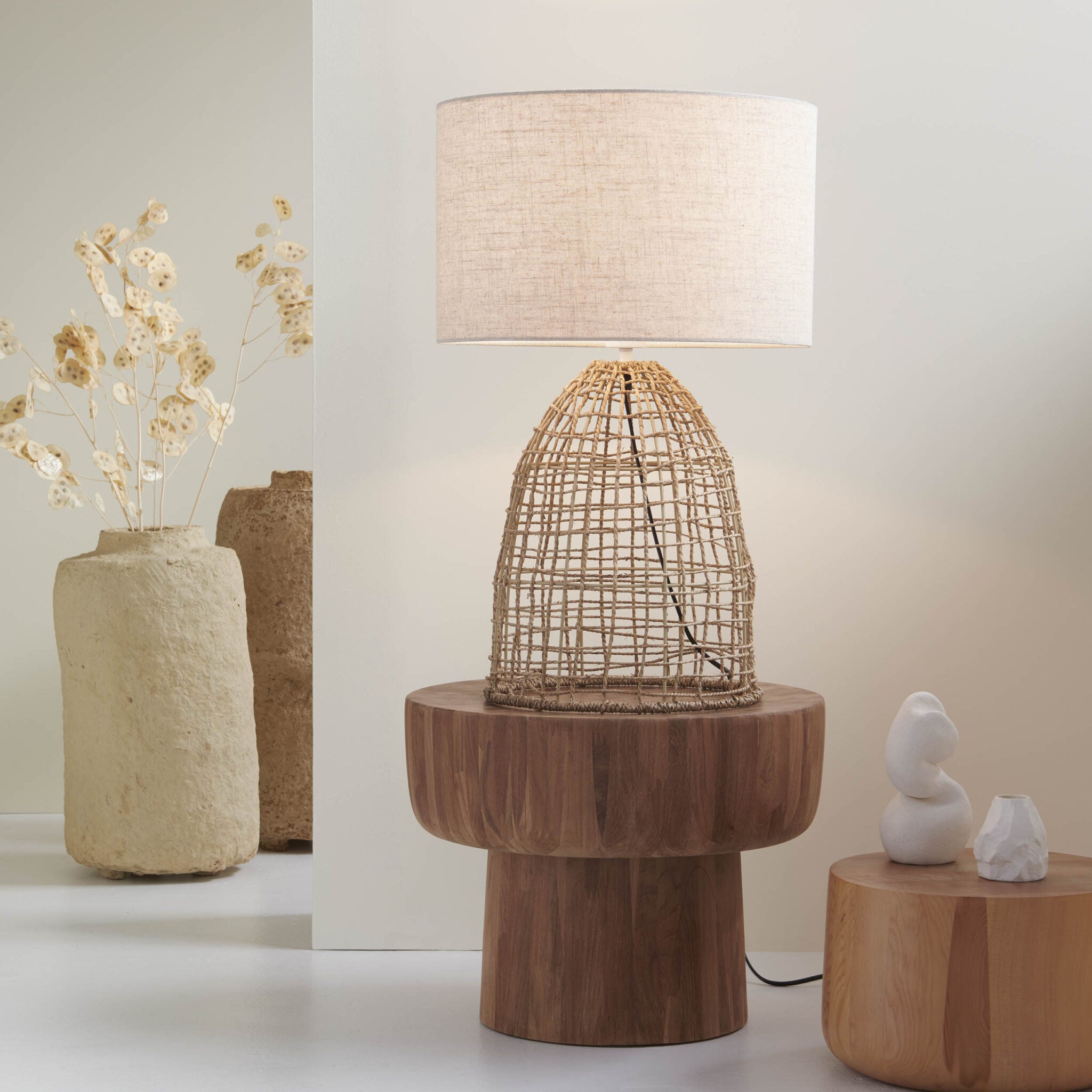 20.20.16 Cylinder Shade C3 Oatmeal - Modern Linen Drum Lamp Shade for Table & Floor Lamps - Perfect for Living Room, Bedroom, and Office Lighting Decor